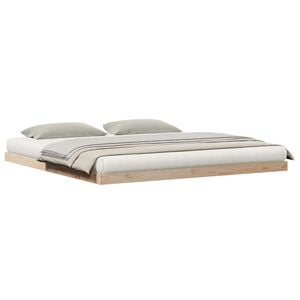 vidaXL Vloerbedframe Naturel 213,5 x 204 x 9 cm Massief grenenhout