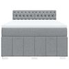 vidaXL Boxspring met matras stof lichtgrijs 160x200 cm