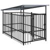 vidaXL Hondenkennel met dak 1,88 m&sup2; staal