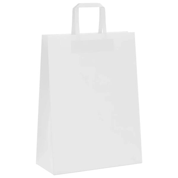 vidaXL Papieren zakken 50 st met hengsels 26x12x35 cm wit