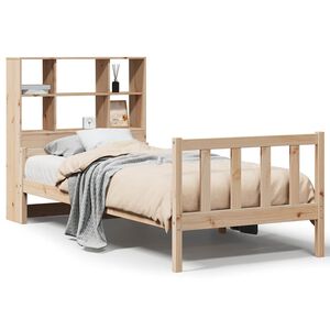 vidaXL Bed met boekenkast zonder matras massief grenenhout 90x190 cm