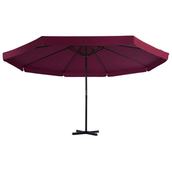 vidaXL Parasol met aluminium paal 500 cm bordeauxrood