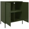 vidaXL Dressoir 68x39x79 cm staal olijfgroen