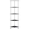 vidaXL Kastje 5-laags 30x30x130 cm gehard glas zwart