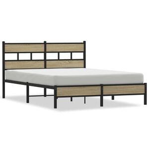 vidaXL Bedframe zonder matras hout sonoma eikenkleurig 140x190 cm