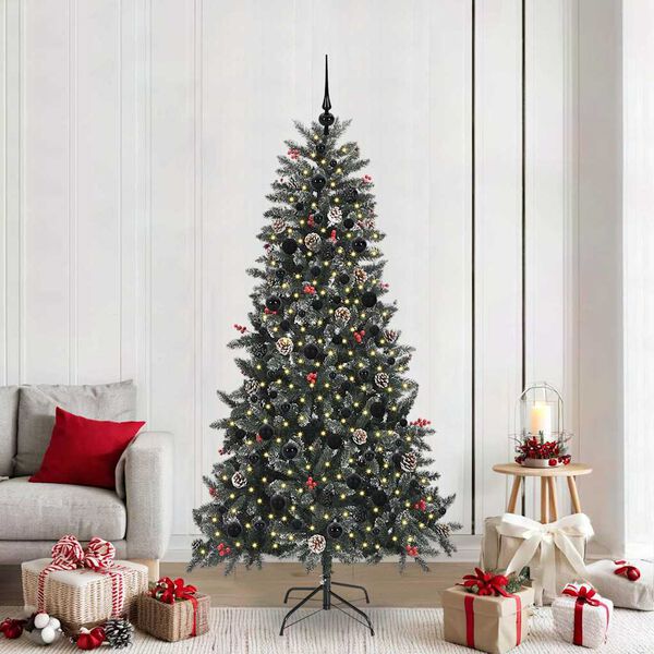 vidaXL Kunstkerstboom met 300 LED Groen 210 cm PVC en Plastic en Staal