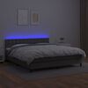 vidaXL Boxspring met matras en LED kunstleer grijs 180x200 cm