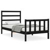 vidaXL Bedframe met hoofdbord massief hout zwart 100x200 cm