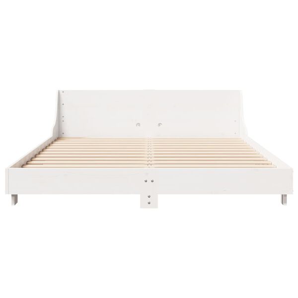 vidaXL Bedframe zonder matras massief grenenhout wit 120x190 cm