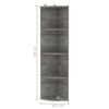 vidaXL Hoekkast staand 40x41,5x180 cm bewerkt hout betongrijs