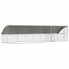 vidaXL Kippenhok 4 st zilver 800 x 200 x 200 cm Gegalvaniseerd staal