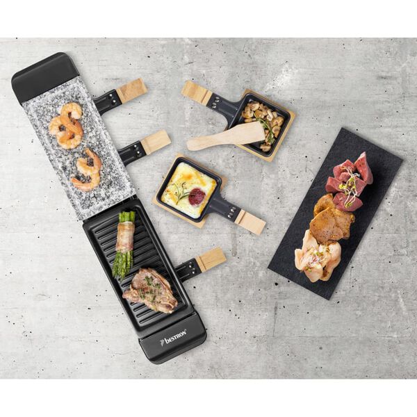 Bestron Gourmetstel ARG200BW 650 W hout zwart