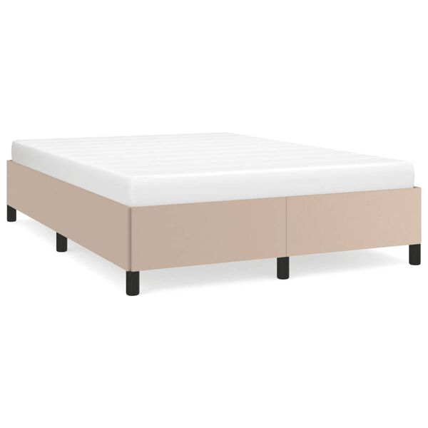 vidaXL Bedframe kunstleer cappuccinokleurig 140x190 cm
