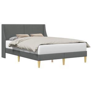vidaXL Bedframe met hoofdeinde Donkergrijs 137 x 190 cm Stof