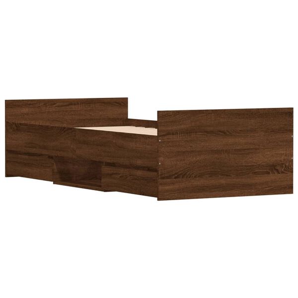 vidaXL Bedframe hoofd- en voeteneinde bruin eikenkleur 100x200 cm