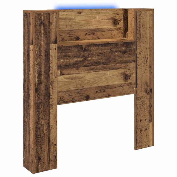 vidaXL Hoofdbord met plank Oudhout 100 x 15 x 103,5 cm Bewerkt hout