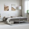 vidaXL Bedframe met hoofd- en voeteneinde metaal wit 183x213 cm
