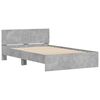 vidaXL Bedframe met hoofdeinde betongrijs 135x190 cm