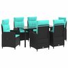 vidaXL Tuin eettafelset 7 st PE Rattan en Poeder-Coated Staal