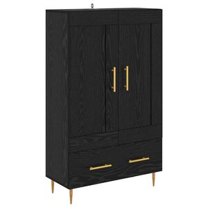 vidaXL Highboard Zwart Eiken 69,5 x 31 x 115 cm Bewerkt hout