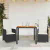 vidaXL 9-delige Bistroset met kussens poly rattan zwart