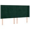vidaXL Hoofdbord met randen 203x16x118/128 cm fluweel donkergroen