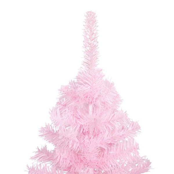 vidaXL Kunstkerstboom met verlichting en kerstballen 240 cm PVC roze