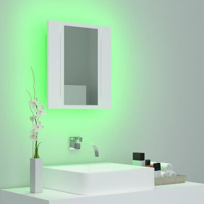 vidaXL Badkamerkast met spiegel en LED 40x12x45 cm acryl wit