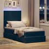 vidaXL Opbergbed met LED met matras Donkerblauw 90 x 190 cm Fluweel