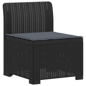 vidaXL E&eacute;npersoons Tuinbank met Kussen Rattan Look PP Antraciet