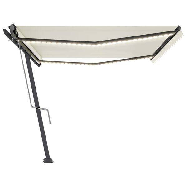 vidaXL Luifel automatisch met LED en windsensor 500x300 cm cr&egrave;mekleur