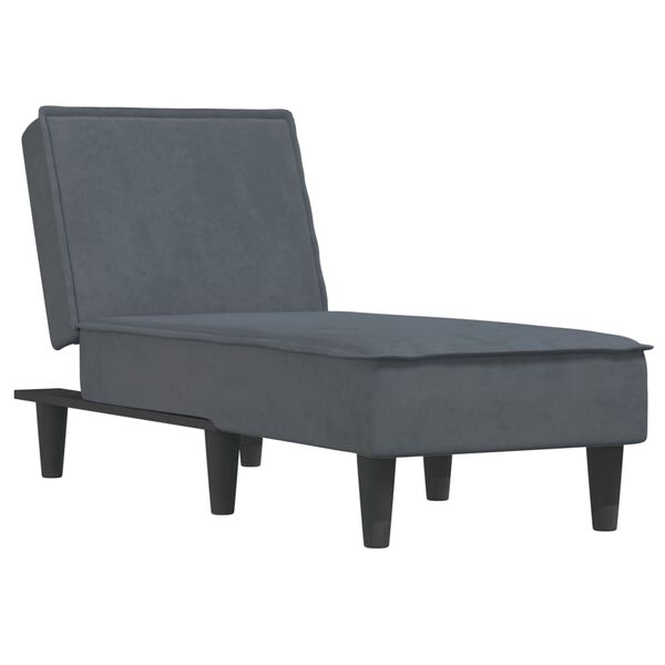 vidaXL Chaise longue fluweel donkergrijs