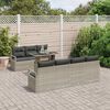 vidaXL Tuin Sofa Set met opslag 8 pcs Lichtgrijs poly rattan