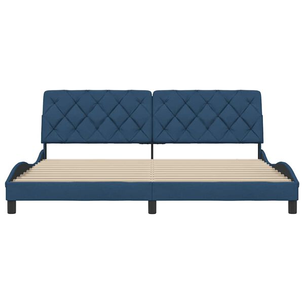vidaXL Bedframe zonder matras stof blauw 200x200 cm