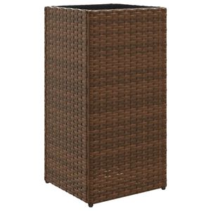 vidaXL Plantenbak 30x30x60 cm poly rattan bruin