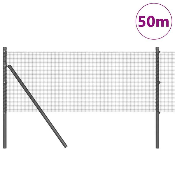 vidaXL Afrasteringspaal Grijs 50 x 0,6 m (12 x 12 mm gaas)