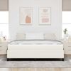 vidaXL Bedframe met matras Cr&egrave;me 180 x 200 cm Stof
