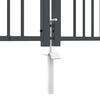 vidaXL Hekpoort met Spear Boven met slot Grijs 305 x 150 cm Staal
