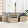 vidaXL Tuin Sofa Set met opslag 7 pcs Beige Poly riet