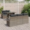 vidaXL Tuin Sofa Set met opslag met kussen 6 pcs Grijs poly rattan