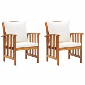vidaXL Tuinstoelen 2 st met kussens massief acaciahout