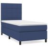vidaXL Boxspring met matras stof blauw 90x200 cm