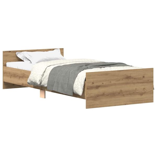 vidaXL Bedframe zonder matras spaanplaat artisanaal eikenkleurig