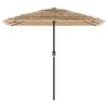vidaXL Parasol met LED's en stalen paal 248x248x248 cm bruin