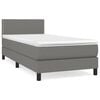 vidaXL Boxspring met matras stof donkergrijs 90x190 cm