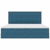 vidaXL Opbergbed met LED met matras Donkerblauw 200 x 200 cm Fluweel