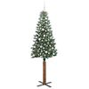 vidaXL Slanke Kerstboom Groen 210 cm PVC en massief dennenhout