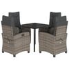 vidaXL 5-delige Tuinset met kussens poly rattan grijs