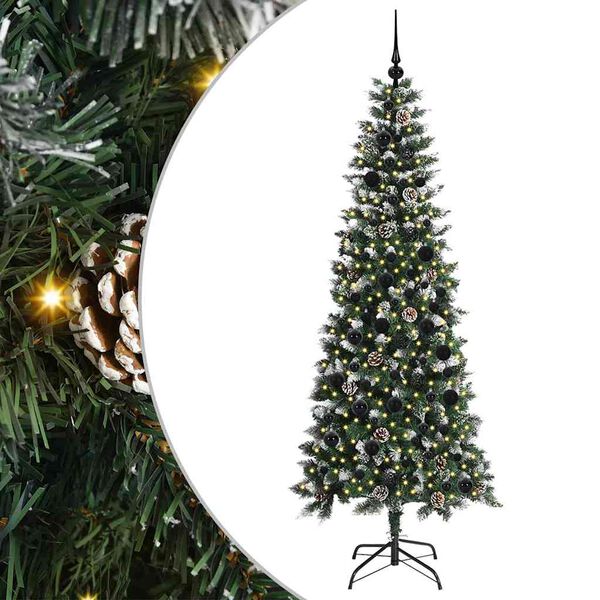 vidaXL Kunstkerstboom met 300 LED Groen 210 cm PVC en Plastic en Staal