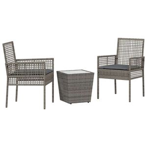 vidaXL Tuin Bistro Set 3 st Grijs poly rattan